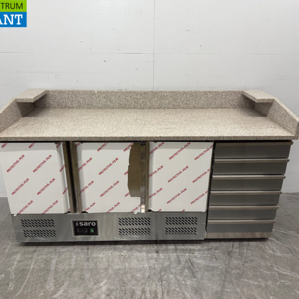 Établi à pizza Saro en acier inoxydable 188,5 cm 230V Horeca