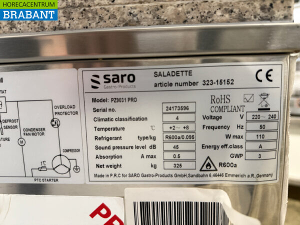 Établi à pizza Saro en acier inoxydable 188,5 cm 230V Horeca – Image 7