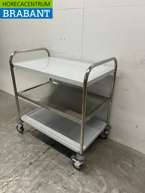 Acier inoxydable Saro Chariot de service 3 étages 86 cm Restauration – Image 2