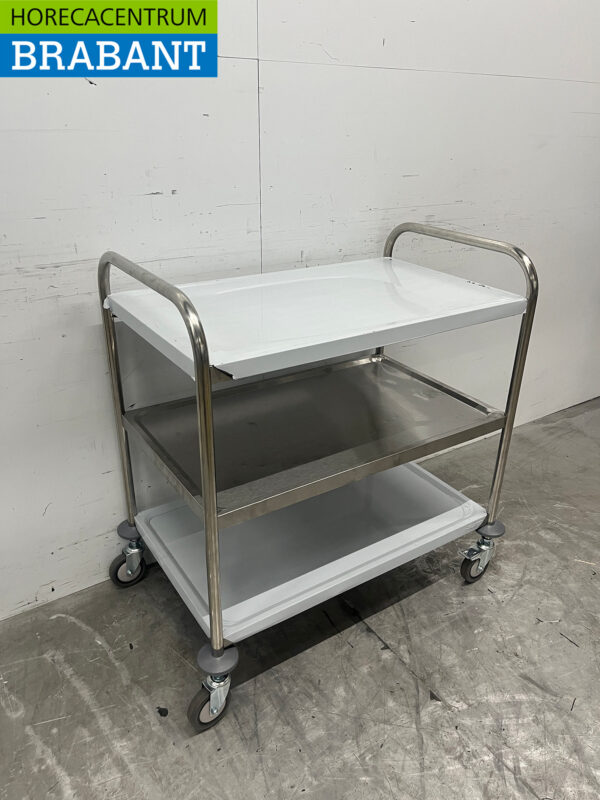 Acier inoxydable Saro Chariot de service 3 étages 86 cm Restauration – Image 3