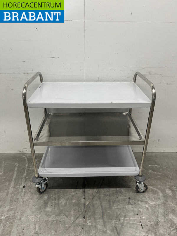 Acier inoxydable Saro Chariot de service 3 étages 86 cm Restauration – Image 4