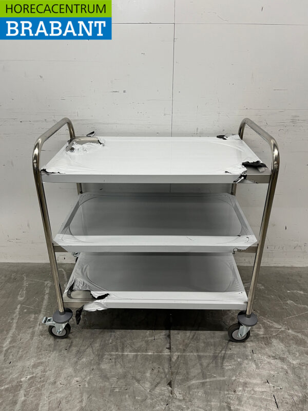 Chariot de service Zorro en acier inoxydable 3 étages 85 cm Restauration