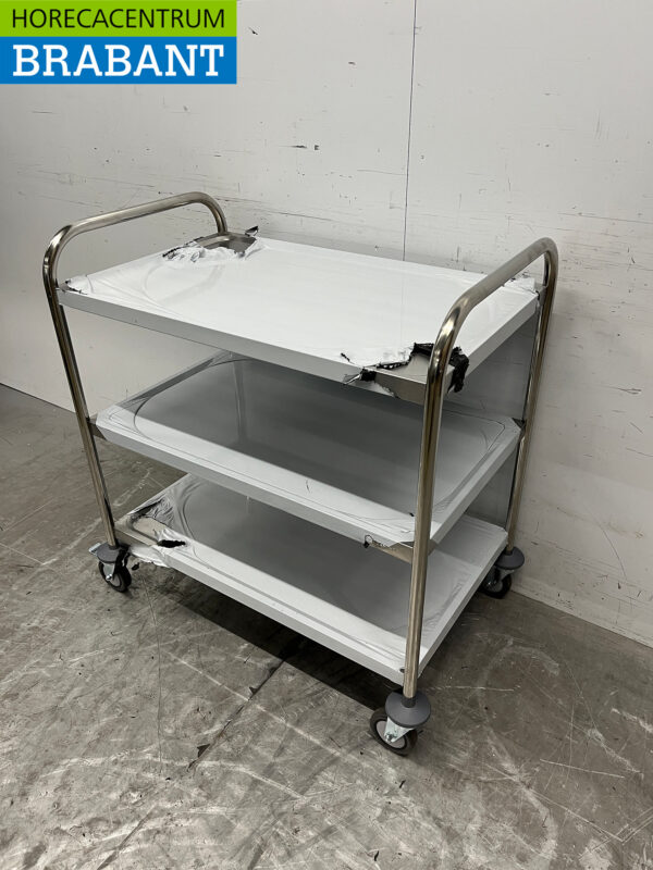 Chariot de service Zorro en acier inoxydable 3 étages 85 cm Restauration – Image 2