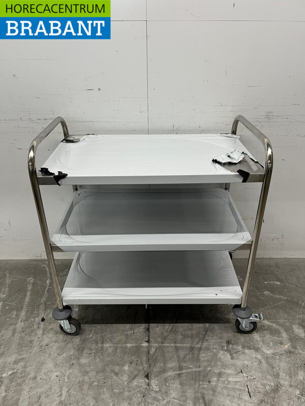 Chariot de service Zorro en acier inoxydable 3 étages 85 cm Restauration – Image 4