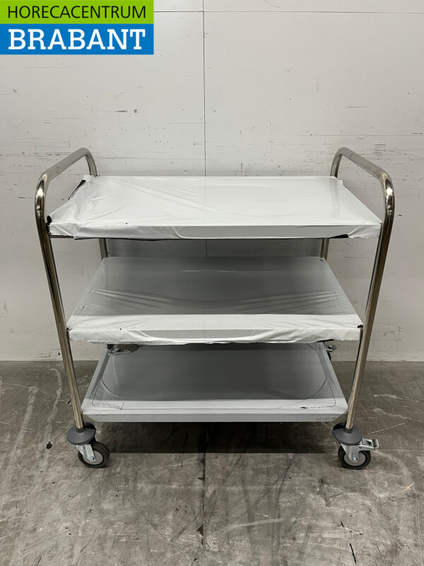 Chariot de service Zorro en acier inoxydable 3 étages 85 cm Restauration