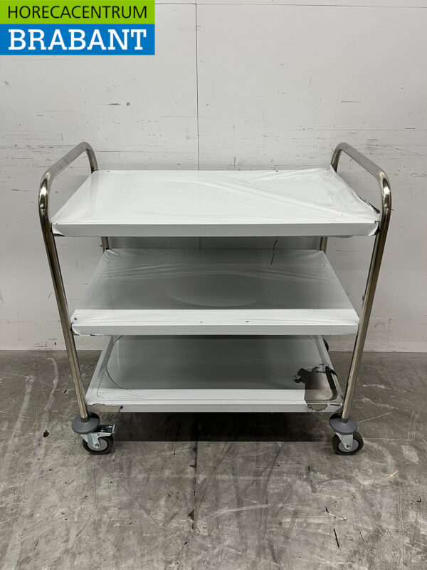 Chariot de service Zorro en acier inoxydable 3 étages 85 cm Restauration – Image 4