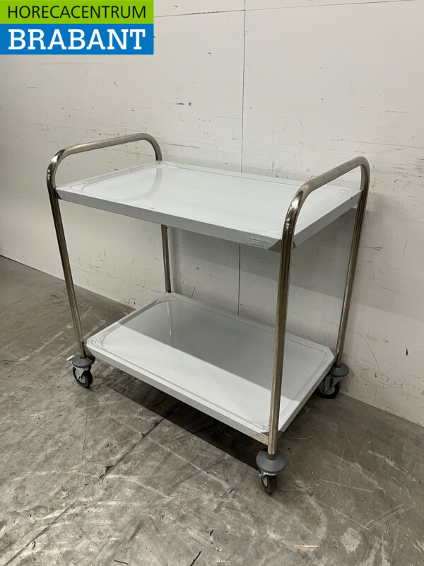 Acier inoxydable Saro Chariot de service 2 étages 86 cm Restauration – Image 2