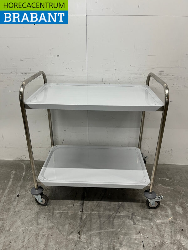 Acier inoxydable Saro Chariot de service 2 étages 86 cm Restauration – Image 4
