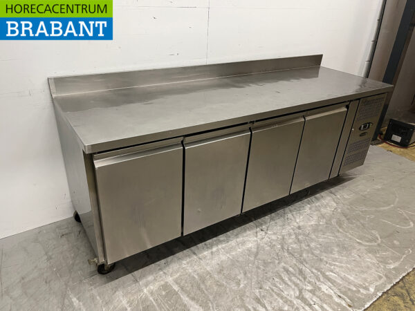 Etabli réfrigéré Tefcold en acier inoxydable 4 portes mobile 223 cm 230V Horeca – Image 3
