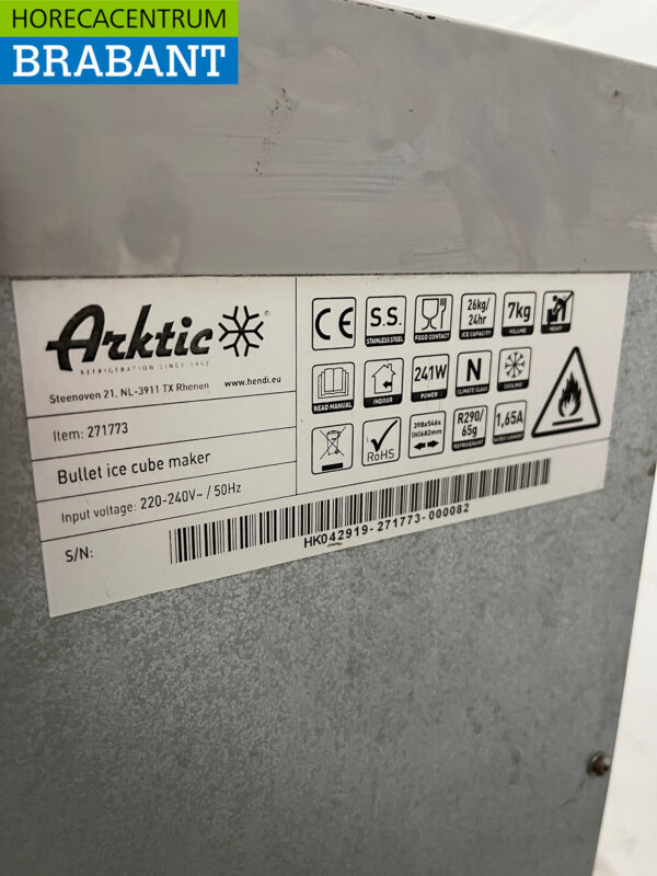 Acier inoxydable Arktic Machine à glaçons 26 kg par jour 7 kg bunker 230V Horeca – Image 5