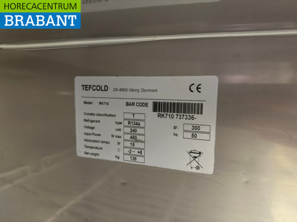 Réfrigérateur Tefcold en acier inoxydable 520 litres 230V Horeca – Image 5