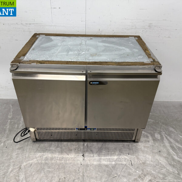 Acier inoxydable Afinox Comptoir réfrigéré 2 portes 100,5 cm 230V Horeca