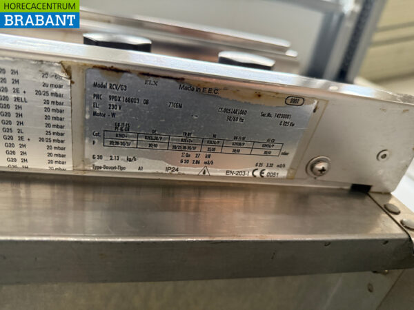 Acier inoxydable Electrolux Cuisinière 6 feux 105 cm Gaz naturel + 230V Horeca – Image 5