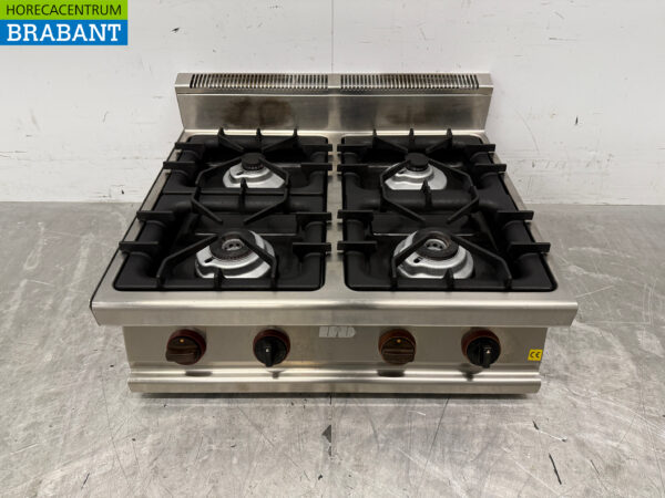 Acier inoxydable Gico 4-burner Fourneau 80.5 cm Gaz naturel Horeca