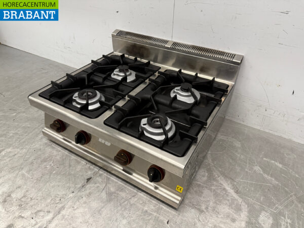 Acier inoxydable Gico 4-burner Fourneau 80.5 cm Gaz naturel Horeca – Image 2