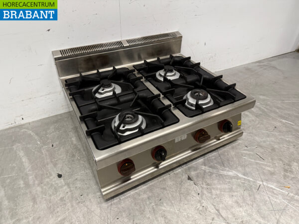 Acier inoxydable Gico 4-burner Fourneau 80.5 cm Gaz naturel Horeca – Image 3