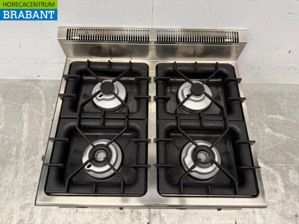 Acier inoxydable Gico 4-burner Fourneau 80.5 cm Gaz naturel Horeca – Image 4