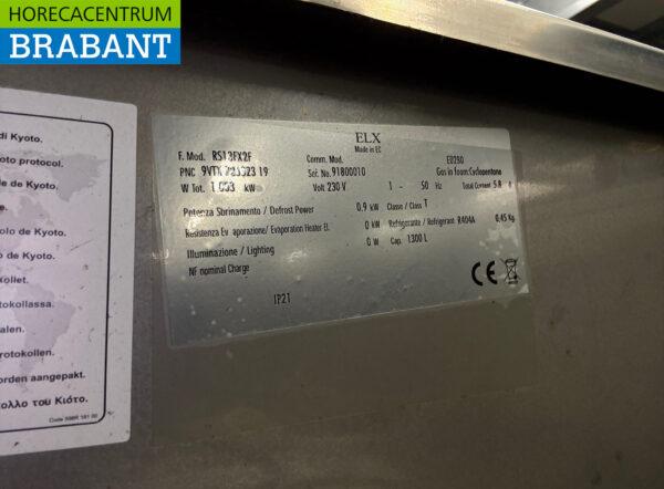 Réfrigérateur double porte Zanussi en acier inoxydable 1300 litres 230V Horeca – Image 5