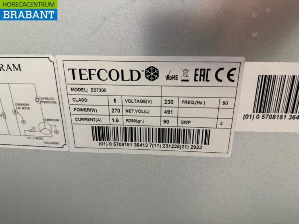 Saladette Tefcold en acier inoxydable 3 portes 179 cm 230V Horeca – Image 6