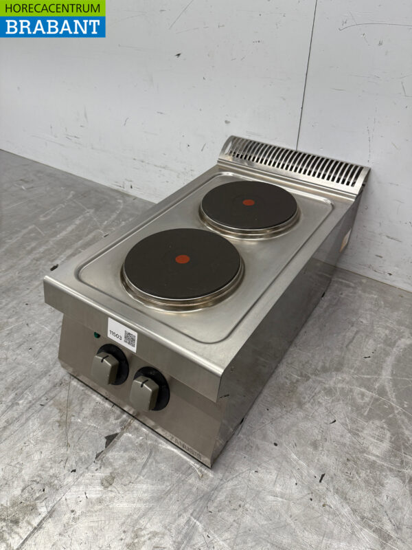 Cuisinière électrique Zanussi à 2 feux en acier inoxydable 400V Restauration – Image 2