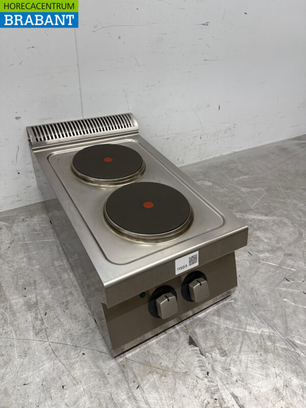 Cuisinière électrique Zanussi à 2 feux en acier inoxydable 400V Restauration – Image 3