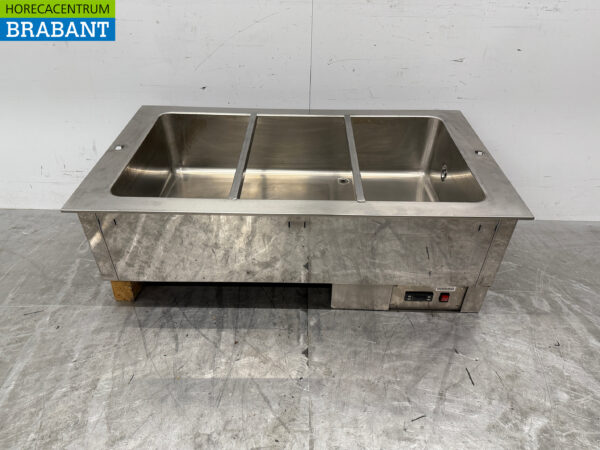 Bain Marie à encastrer en acier inoxydable 3 x 1/1 GN 400V Horeca