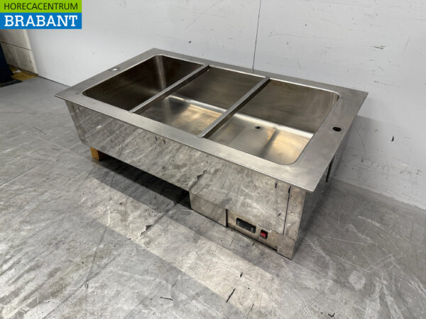 Bain Marie à encastrer en acier inoxydable 3 x 1/1 GN 400V Horeca – Image 2