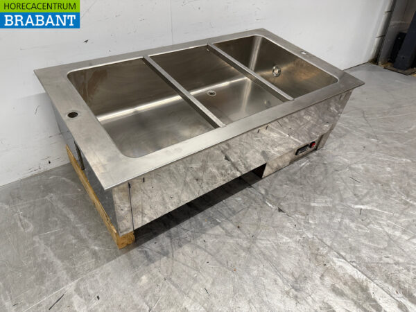 Bain Marie à encastrer en acier inoxydable 3 x 1/1 GN 400V Horeca – Image 3