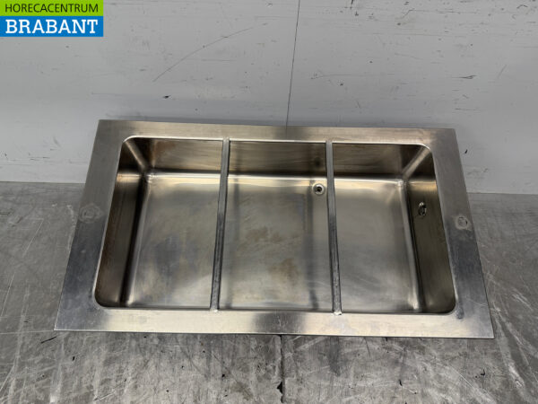Bain Marie à encastrer en acier inoxydable 3 x 1/1 GN 400V Horeca – Image 4