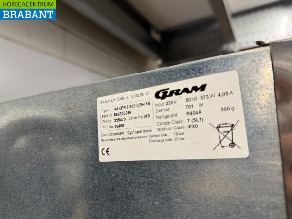Acier inoxydable Congélateur Gram 930 litres Bakerynorm 230V Horeca – Image 5