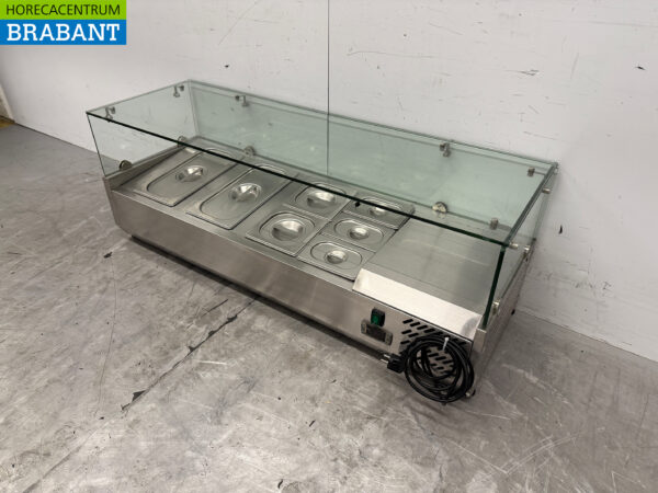 Réfrigérateur de comptoir en acier inoxydable Saladière 4 x 1/3 GN 120 cm 230V Horeca – Image 2