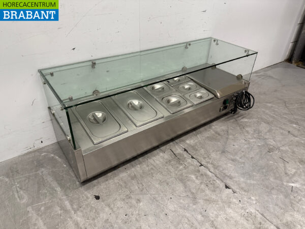 Réfrigérateur de comptoir en acier inoxydable Saladière 4 x 1/3 GN 120 cm 230V Horeca – Image 3