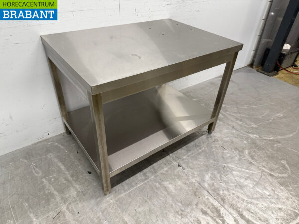 Table de travail en acier inoxydable avec étagère inférieure 100 x 70 x 76 cm Horeca – Image 3