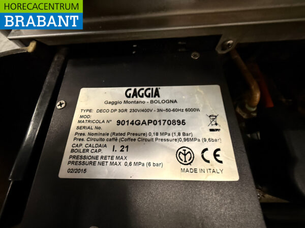 Machine à expresso Gaggia en acier inoxydable 3 groupes 400V Horeca – Image 5