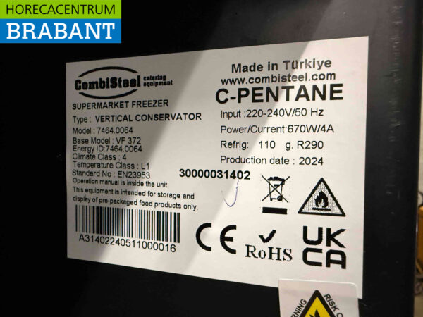 Combisteel Congélateur à porte vitrée 382 litres 230V Horeca – Image 5