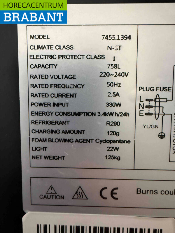 Combisteel Réfrigérateur à porte vitrée 780 litres 230V Horeca – Image 5
