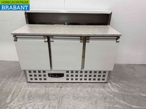 Acier inoxydable Combisteel Établi à pizza Table à pizza 2 portes 136,8 cm 230V Horeca