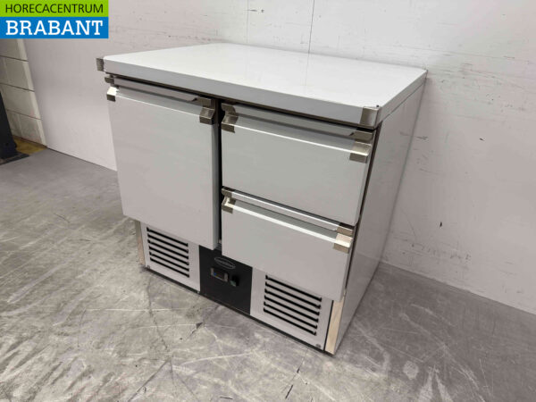 Combisteel en acier inoxydable Établi réfrigéré 1 porte et 2 tiroirs 90 cm 230V Horeca – Image 2