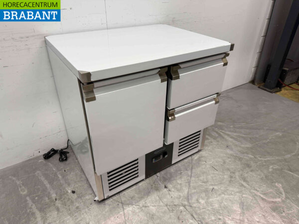 Combisteel en acier inoxydable Établi réfrigéré 1 porte et 2 tiroirs 90 cm 230V Horeca – Image 3
