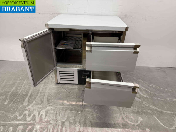 Combisteel en acier inoxydable Établi réfrigéré 1 porte et 2 tiroirs 90 cm 230V Horeca – Image 4