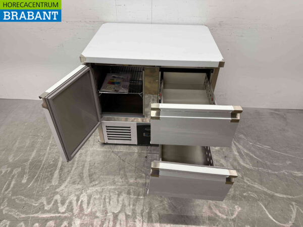 Combisteel en acier inoxydable Établi réfrigéré 1 porte et 2 tiroirs 90 cm 230V Horeca – Image 5