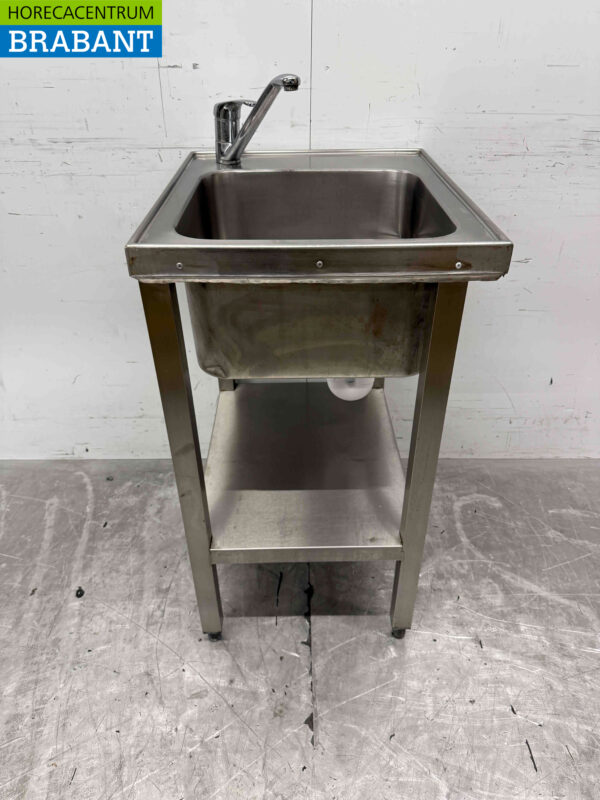 Évier en acier inoxydable avec robinet 50 x 60 cm Horeca