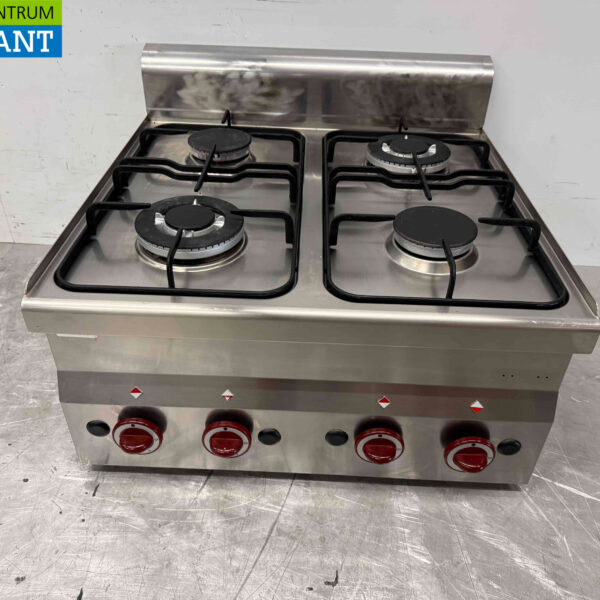 Plaque de cuisson à gaz Diamond 4 brûleurs en acier inoxydable 60 cm Horeca