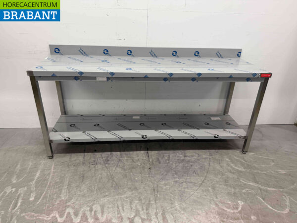 Gastro M en acier inoxydable Table de travail avec étagère inférieure 200 x 60 x 88 cm Restauration