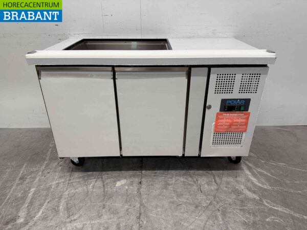 Polar CT393 établi réfrigéré en acier inoxydable 2 portes 136 cm 230V Horeca