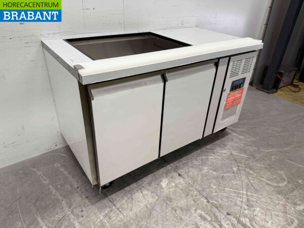 Polar CT393 établi réfrigéré en acier inoxydable 2 portes 136 cm 230V Horeca – Image 4