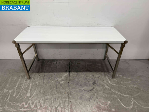 Table de travail pliante HCB en acier inoxydable 180 x 70 x 85 cm Restauration – Image 2