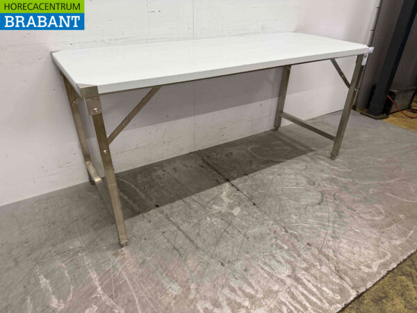 Table de travail pliante HCB en acier inoxydable 180 x 70 x 85 cm Restauration – Image 3
