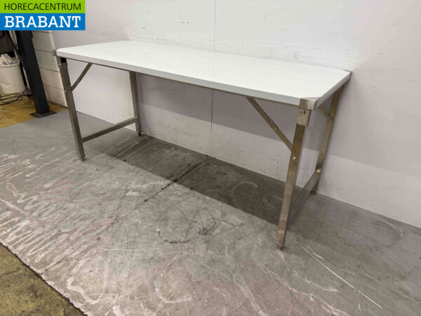 Table de travail pliante HCB en acier inoxydable 180 x 70 x 85 cm Restauration – Image 4