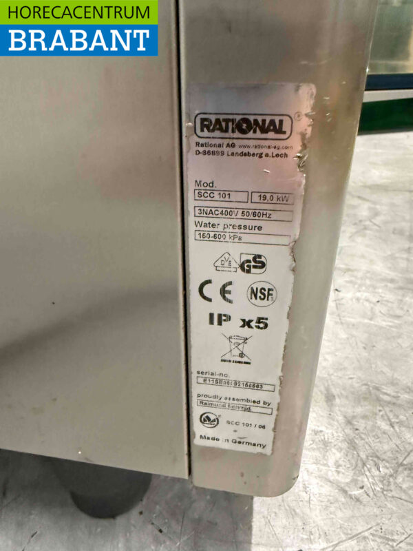 SelfCookingCenter Rational SCC 101 en acier inoxydable avec hotte 6 x 1/1 GN 400V Horeca (kopie) – Image 6